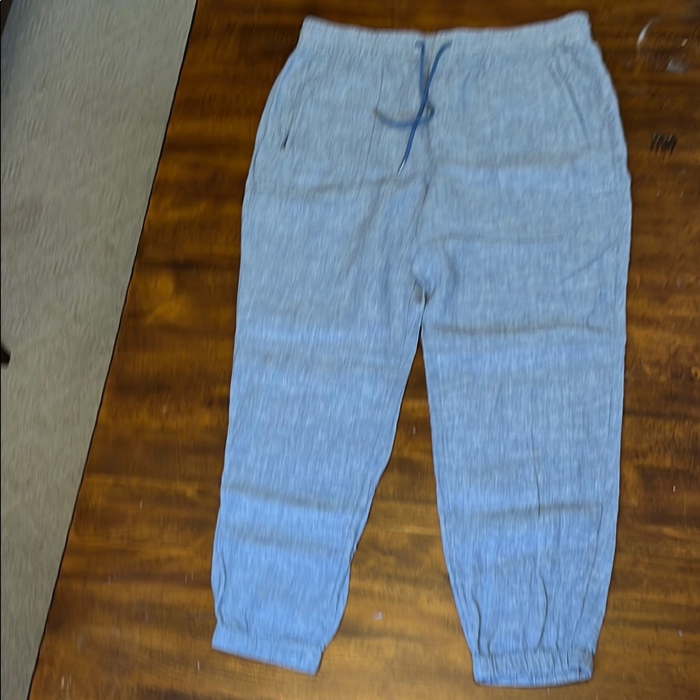 Athleta Linen Chambray Joggers, Sz 14